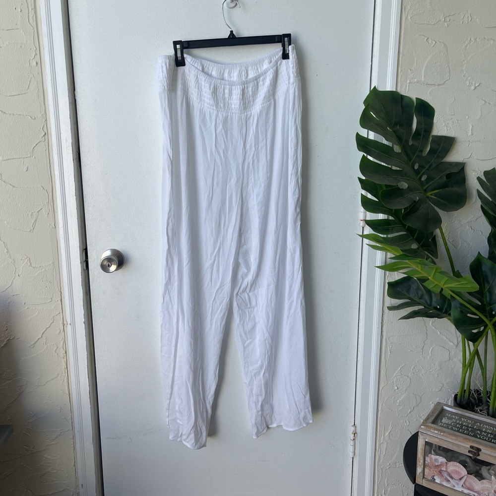 White Wide-Leg Pants